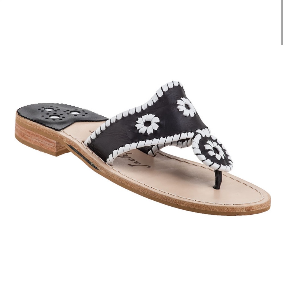 Jack Rogers Black and White Sandals Size 7.5